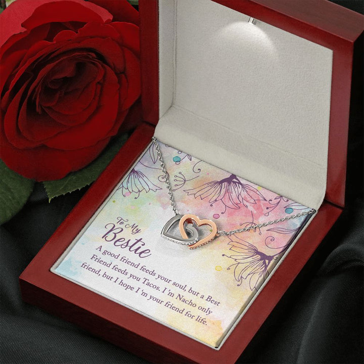 To My Bestie | I'm Your Friend for Life - Interlocking Hearts Necklace