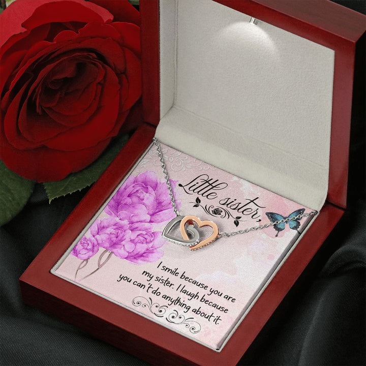 To My Sister | Why My Sister Makes Me Smile - Interlocking Hearts Necklace