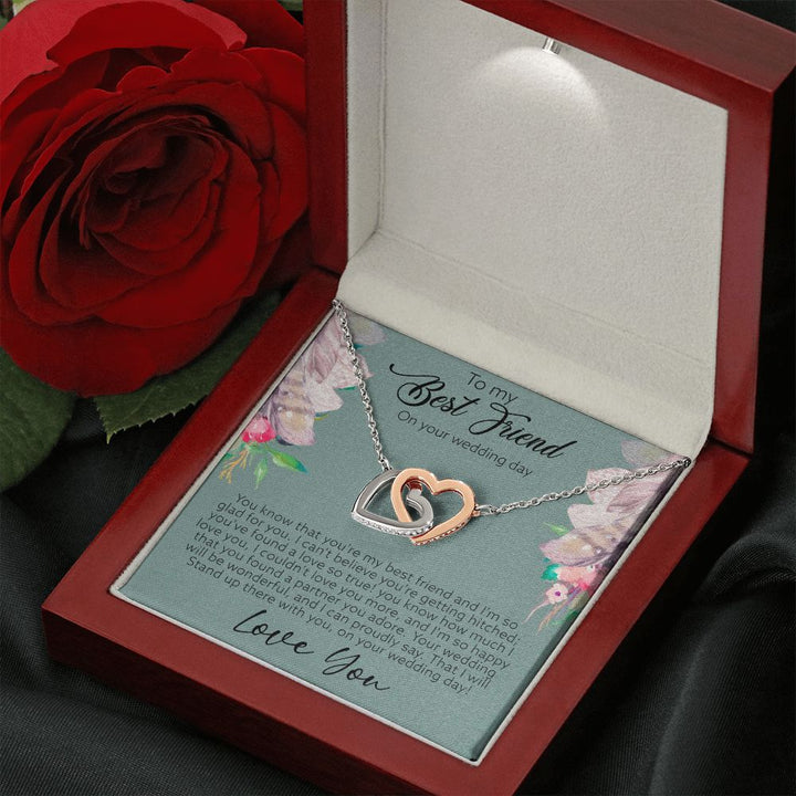 To My Best Friend on your wedding day | I'm so happy you found a partner you adore - Interlocking Hearts Necklace