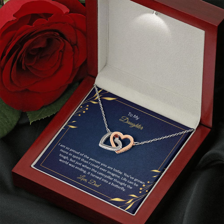 To My Daughter | I am so proud of the person You are today - Interlocking Hearts Necklace