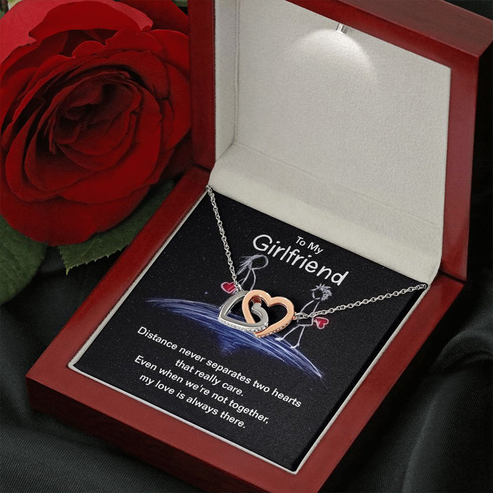 To My Girlfriend | Even we're not together, my Love is always there - Interlocking Hearts Necklace