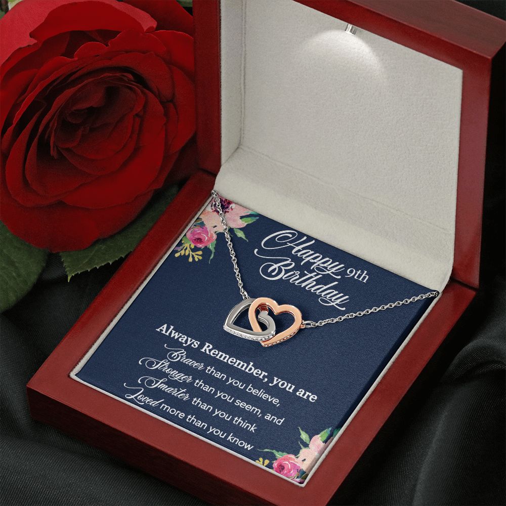 Happy 9th Birthday | Always Remember you are loved more than you know - Interlocking Hearts Necklace