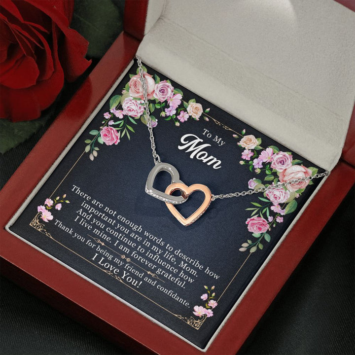 To My Mom | Thanks for Being the Best Mom - Interlocking Hearts Necklace