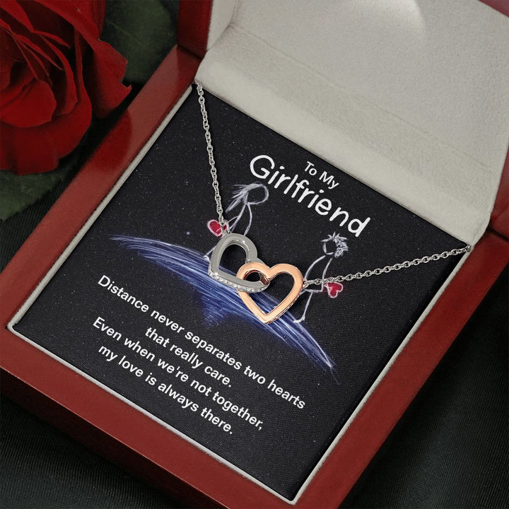 To My Girlfriend | Even we're not together, my Love is always there - Interlocking Hearts Necklace
