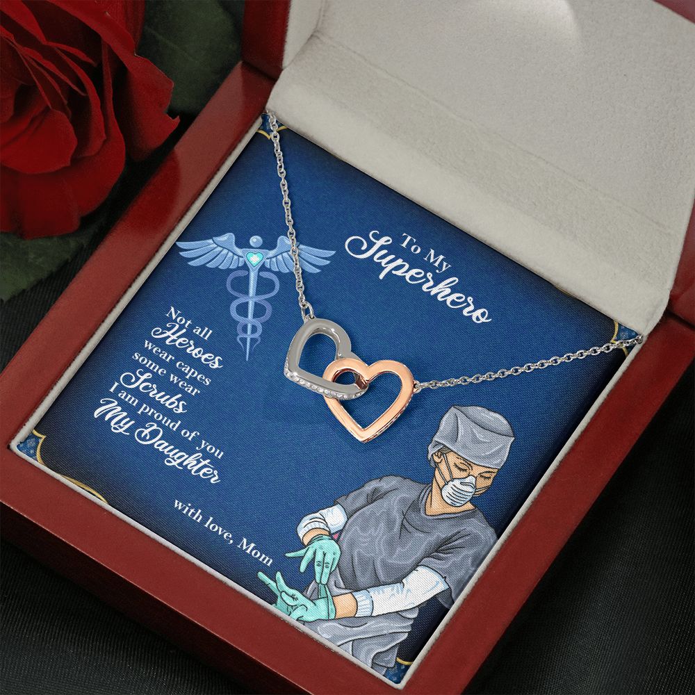 To My Mom| My Superhero from Mom - Interlocking Hearts Necklace