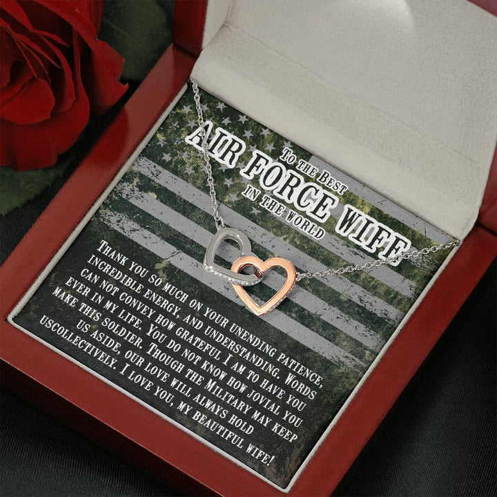 To My Airforce Wife | You are my everything, my love, my life - Interlocking Hearts Necklace