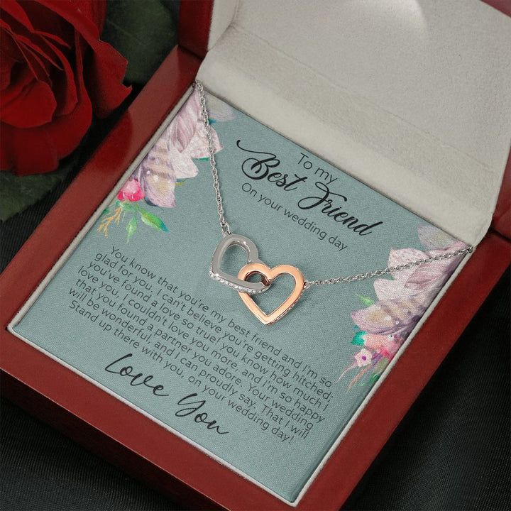 To My Best Friend on your wedding day | I'm so happy you found a partner you adore - Interlocking Hearts Necklace
