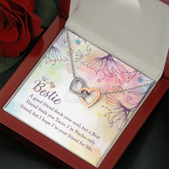 To My Bestie | I'm Your Friend for Life - Interlocking Hearts Necklace