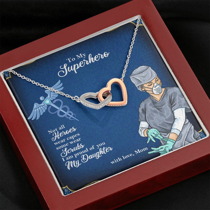 To My Mom| My Superhero from Mom - Interlocking Hearts Necklace