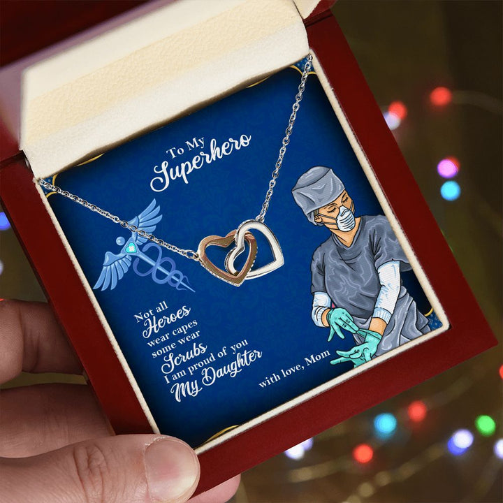 To My Mom| My Superhero from Mom - Interlocking Hearts Necklace