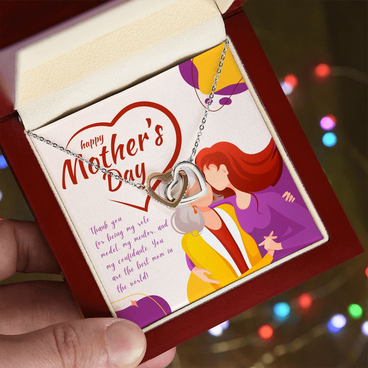 Happy Mother's Day | You are the best mom in the world - Interlocking Hearts Necklace