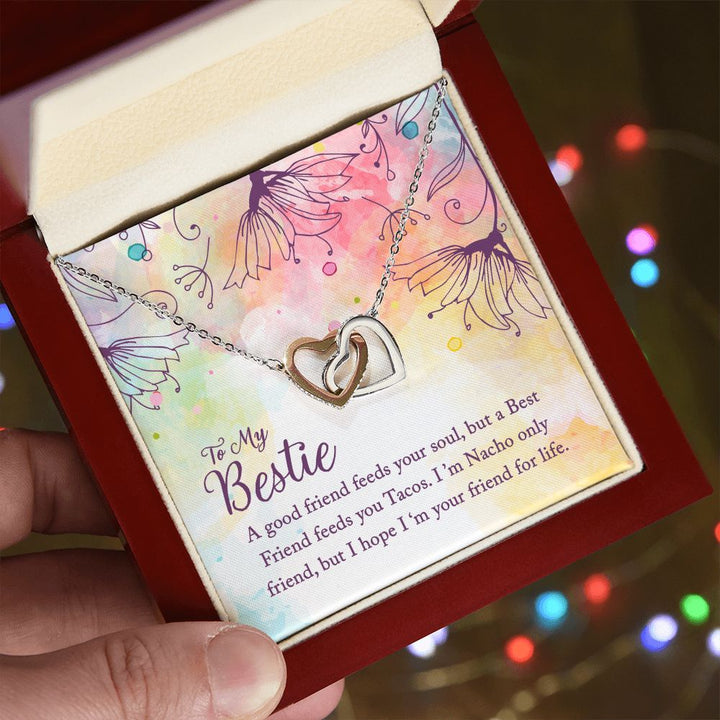 To My Bestie | I'm Your Friend for Life - Interlocking Hearts Necklace