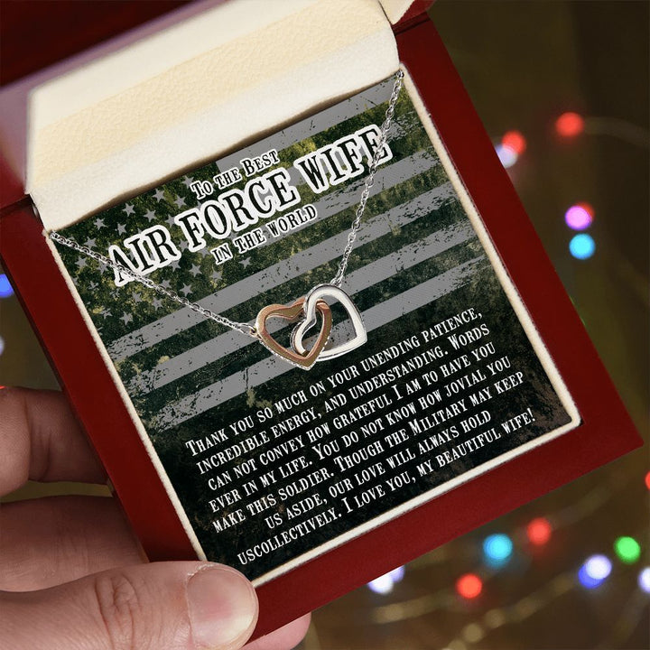 To My Airforce Wife | You are my everything, my love, my life - Interlocking Hearts Necklace