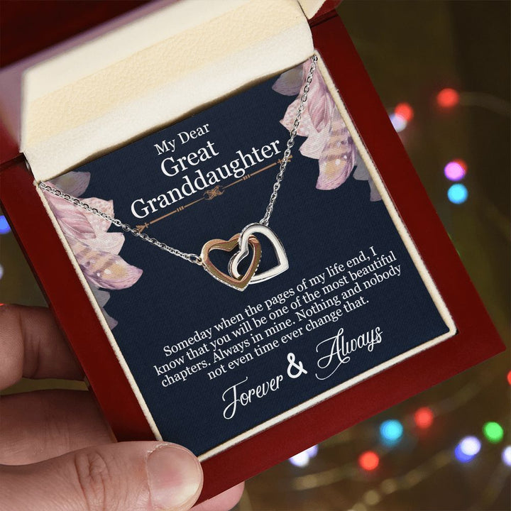 My Dear Great Granddaughter | Forever and Always - Interlocking Hearts Necklace