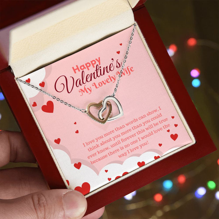 Happy Valentine's My Lovely Wife | Beyond Words - Interlocking Hearts Necklace