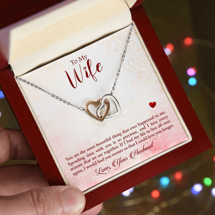 To My Wife | Eternal Love Found - Interlocking Hearts Necklace