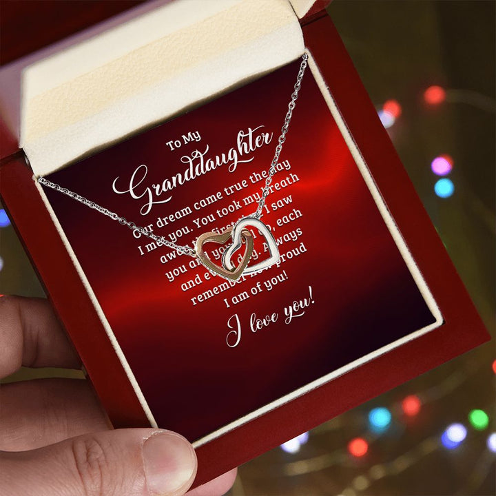 To My Granddaughter | A Tale of Everlasting Love - Interlocking Hearts Necklace