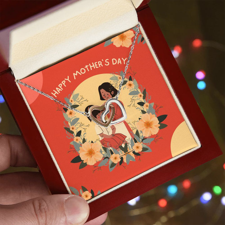 Happy Mother's Day | Supportive Mom Ever - Interlocking Hearts Necklace