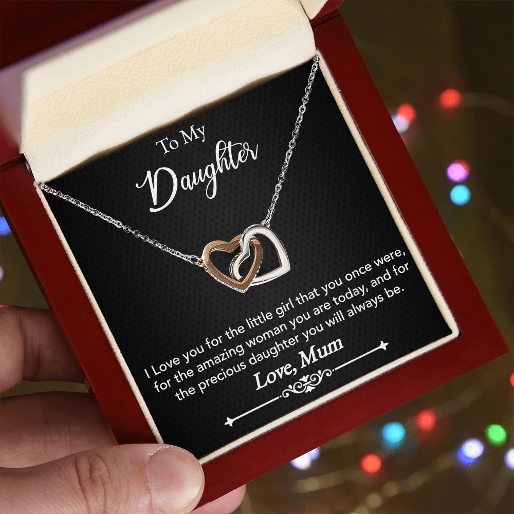 To My Daughter | Precious Daughter - Interlocking Hearts Necklace