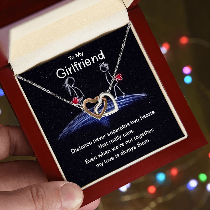 To My Girlfriend | Even we're not together, my Love is always there - Interlocking Hearts Necklace