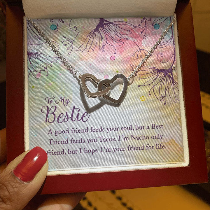 To My Bestie | I'm Your Friend for Life - Interlocking Hearts Necklace