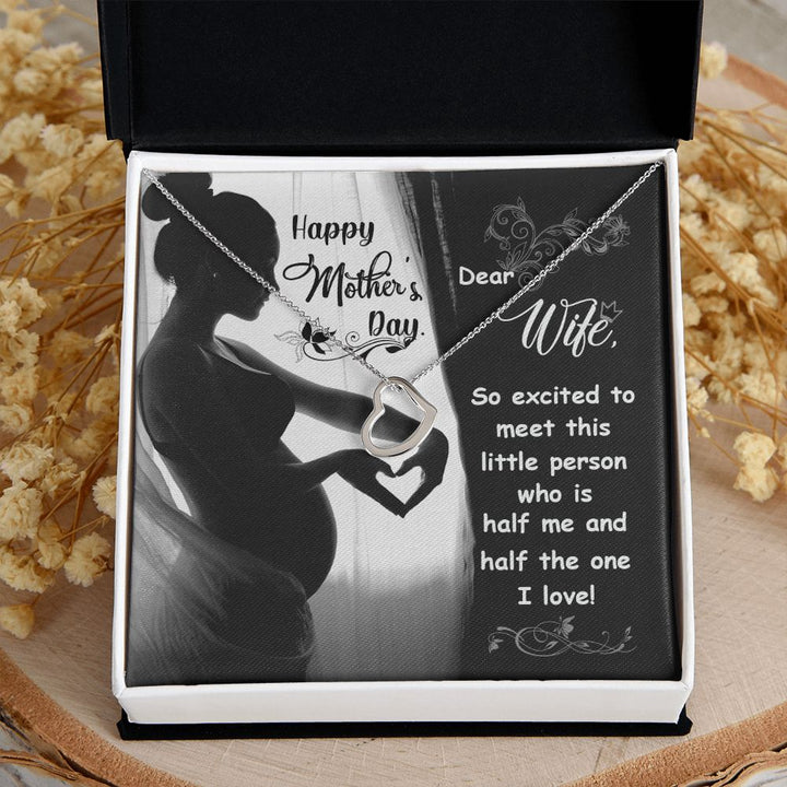 To My Wife | Pregnant Wife - Delicate Heart Necklace