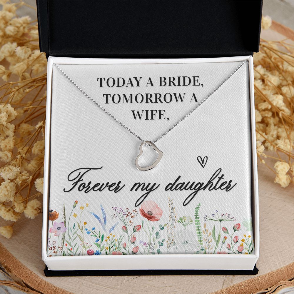 To My Daughter | Today a Bride - Delicate Heart Necklace