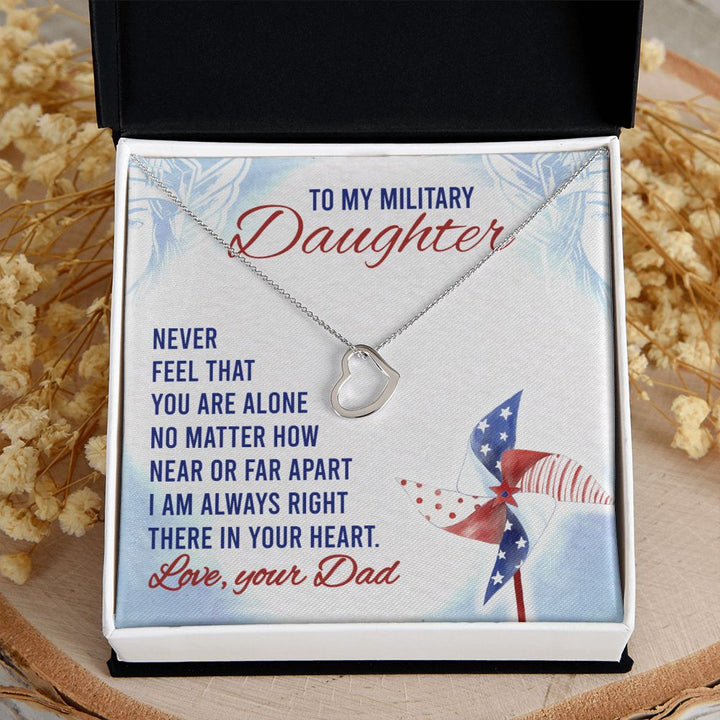 To My Daughter | My Military Daughter - Delicate Heart Necklace