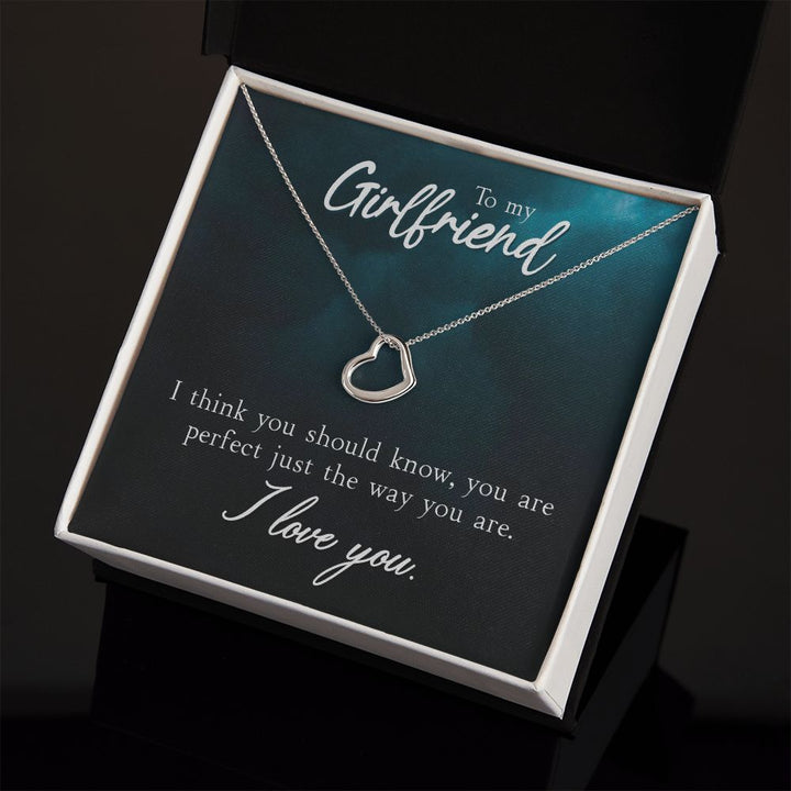 To My Girlfriend | I Think You Should Know - Delicate Heart Necklace