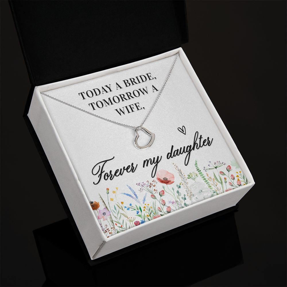 To My Daughter | Today a Bride - Delicate Heart Necklace