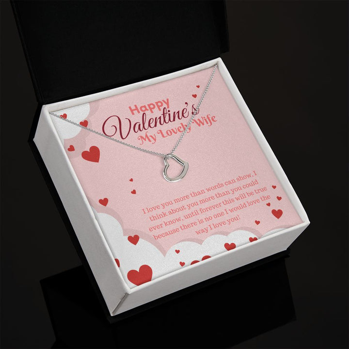 Happy Valentine's My Lovely Wife | My Only Love - Delicate Heart Necklace﻿