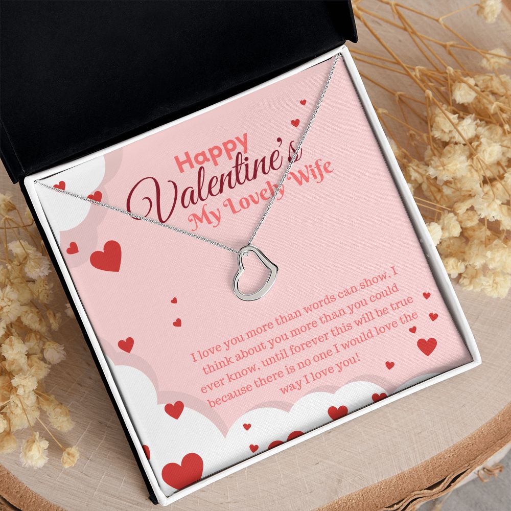 Happy Valentine's My Lovely Wife | My Only Love - Delicate Heart Necklace﻿
