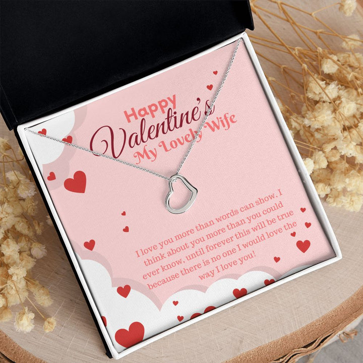 Happy Valentine's My Lovely Wife | My Only Love - Delicate Heart Necklace﻿