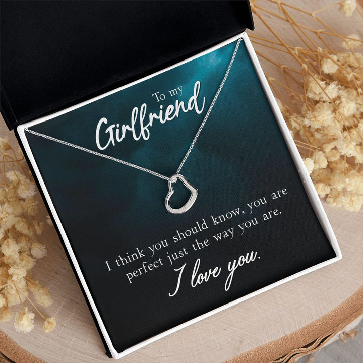 To My Girlfriend | I Think You Should Know - Delicate Heart Necklace