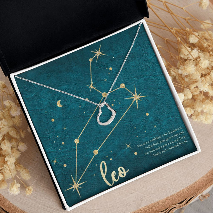 Leo | You are a confident and charismatic individual, your generosity and warmth make you a natural-born leader and a beloved friend. - Delicate Heart Necklace