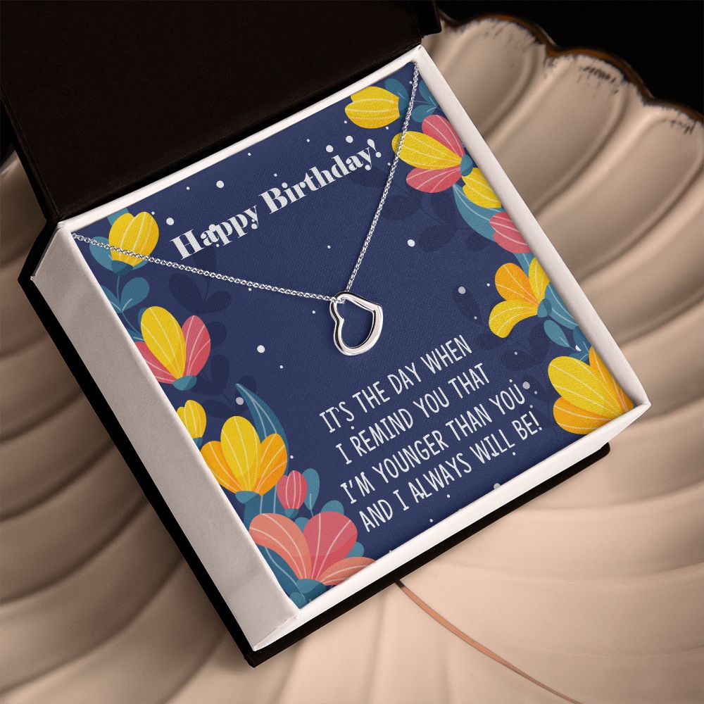 To My Sister | Happy Birthday - Delicate Heart Necklace