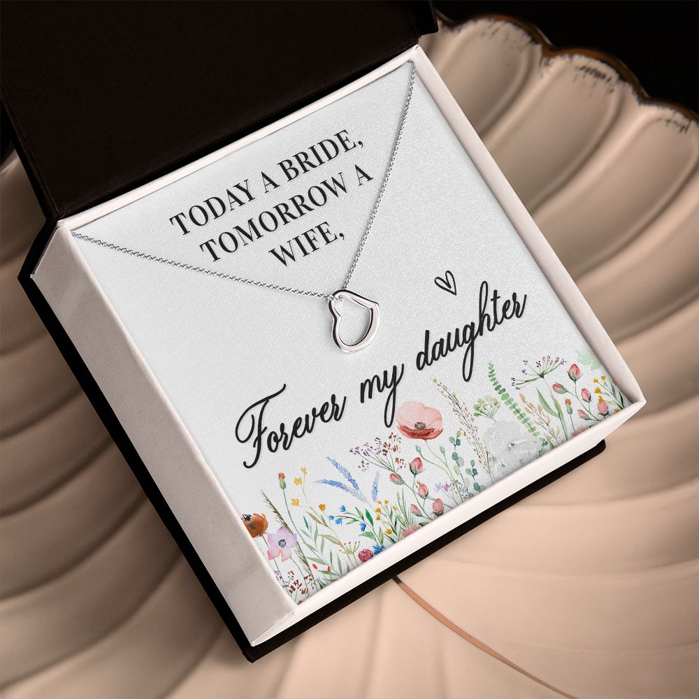 To My Daughter | Today a Bride - Delicate Heart Necklace