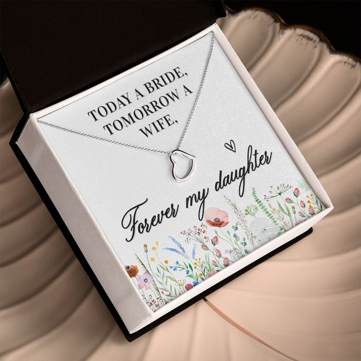 To My Daughter | Today a Bride - Delicate Heart Necklace
