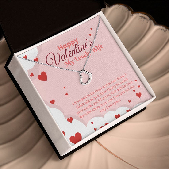Happy Valentine's My Lovely Wife | My Only Love - Delicate Heart Necklace﻿
