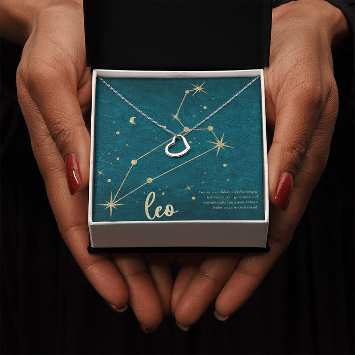 Leo | You are a confident and charismatic individual, your generosity and warmth make you a natural-born leader and a beloved friend. - Delicate Heart Necklace