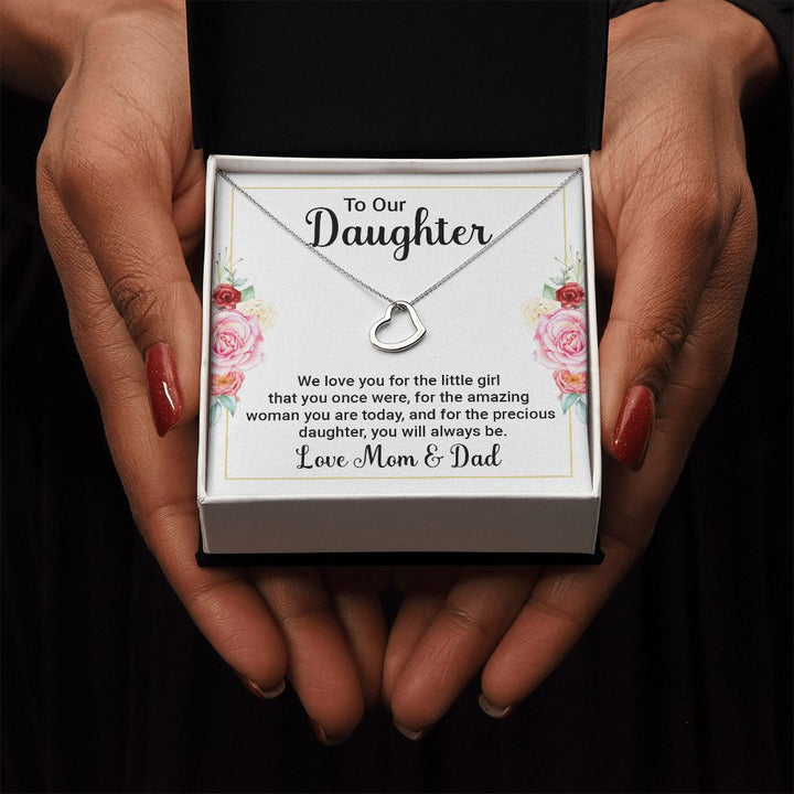 To Our Daughter | We Love You - Delicate Heart Necklace