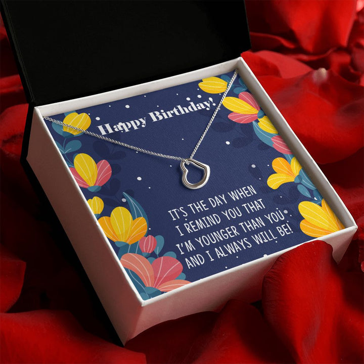 To My Sister | Happy Birthday - Delicate Heart Necklace