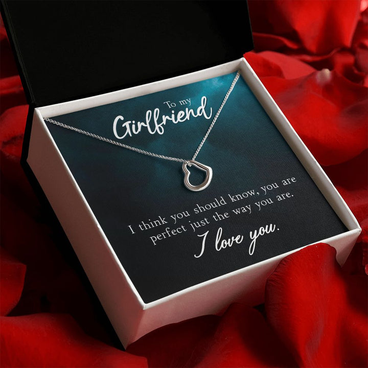 To My Girlfriend | I Think You Should Know - Delicate Heart Necklace