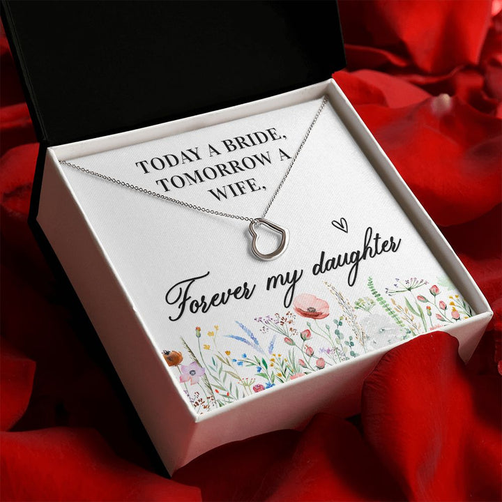 To My Daughter | Today a Bride - Delicate Heart Necklace