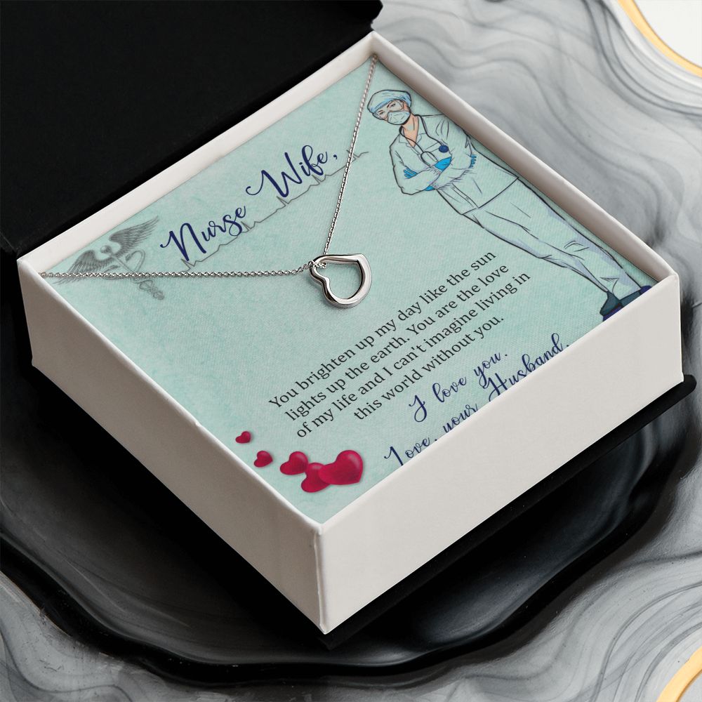 To My Wife | To My Nurse Wife - Delicate Heart Necklace