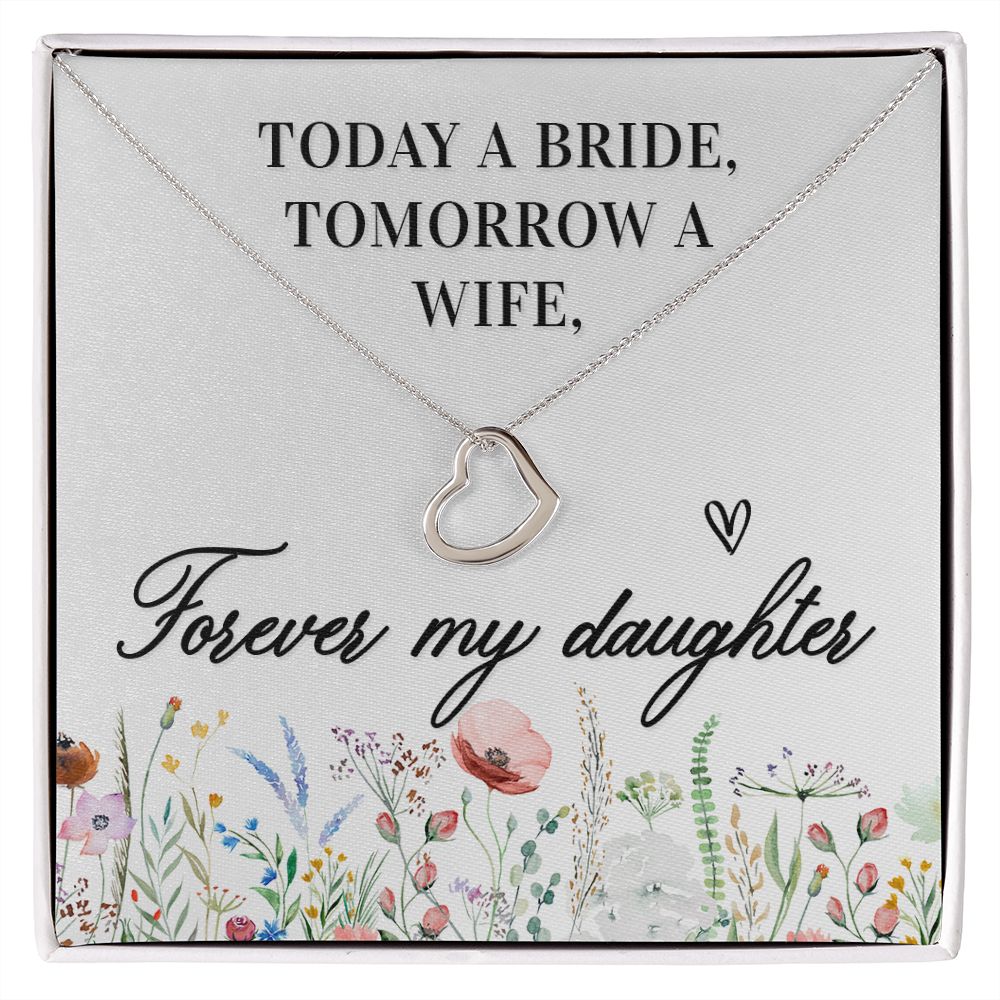 To My Daughter | Today a Bride - Delicate Heart Necklace