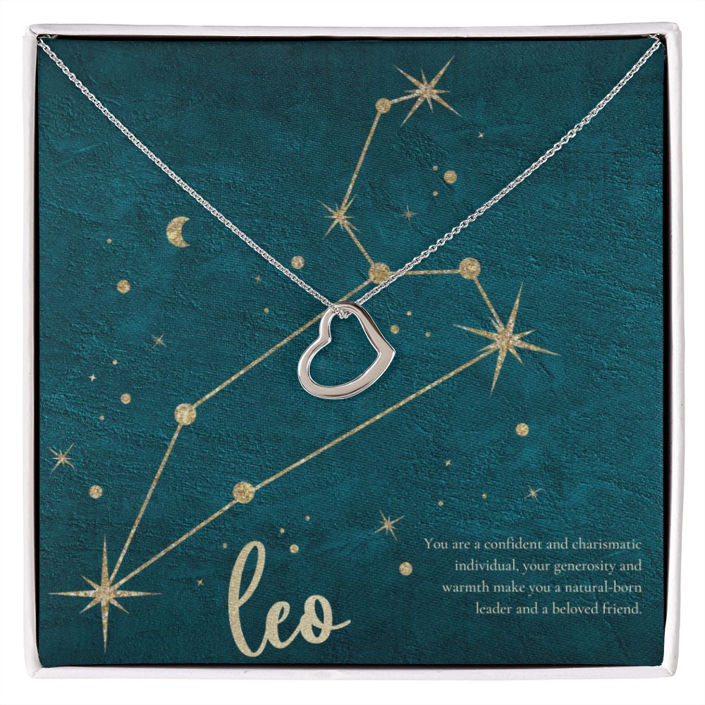 Leo | You are a confident and charismatic individual, your generosity and warmth make you a natural-born leader and a beloved friend. - Delicate Heart Necklace