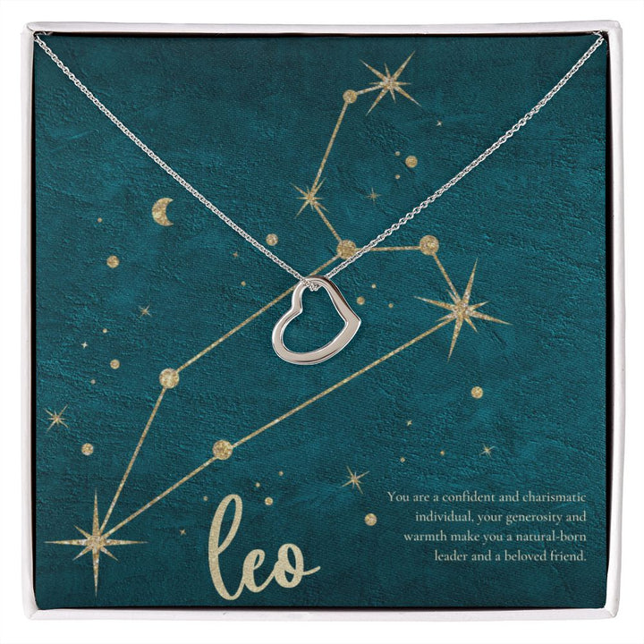 Leo | You are a confident and charismatic individual, your generosity and warmth make you a natural-born leader and a beloved friend. - Delicate Heart Necklace