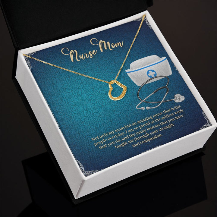 To My Mom | My Nurse Mom - Delicate Heart Necklace