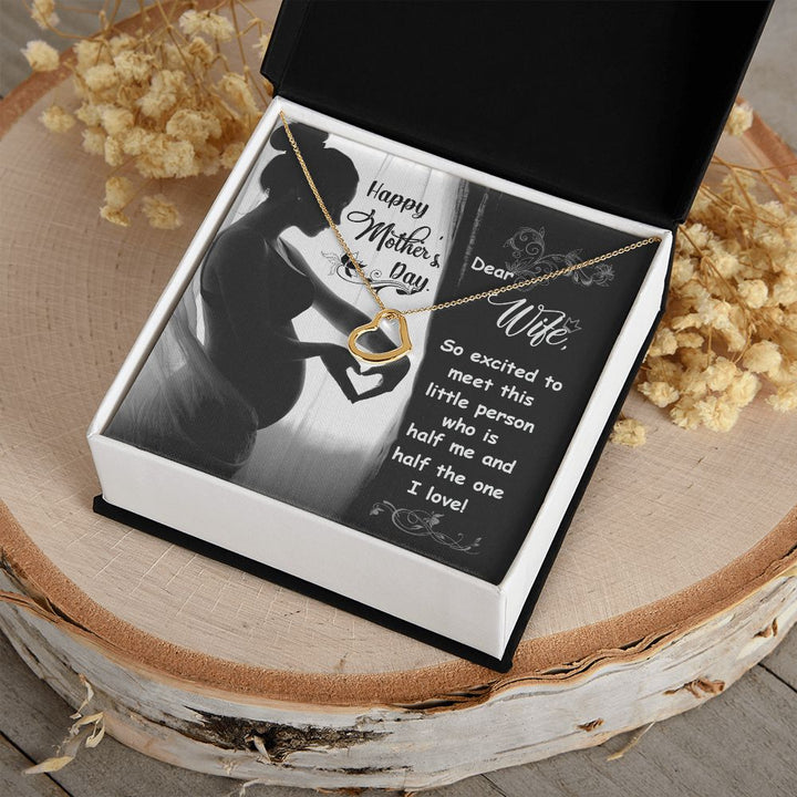 To My Wife | Pregnant Wife - Delicate Heart Necklace